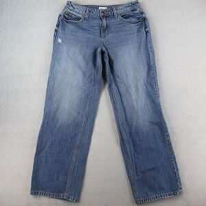 Cello Jeans Womens Size 5 Medium Wash Distressed High Rise Wide Leg Denim Blue